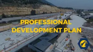 A text that says professional development plan