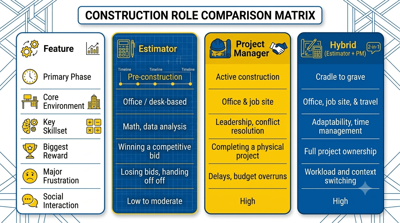 Estimating vs Project Management in Heavy Civil Construction graph